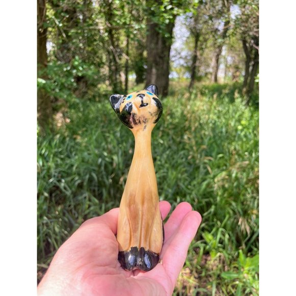 Vintage MCM Small Siamese Cat Figurine Ceramic - Picture 2 of 15